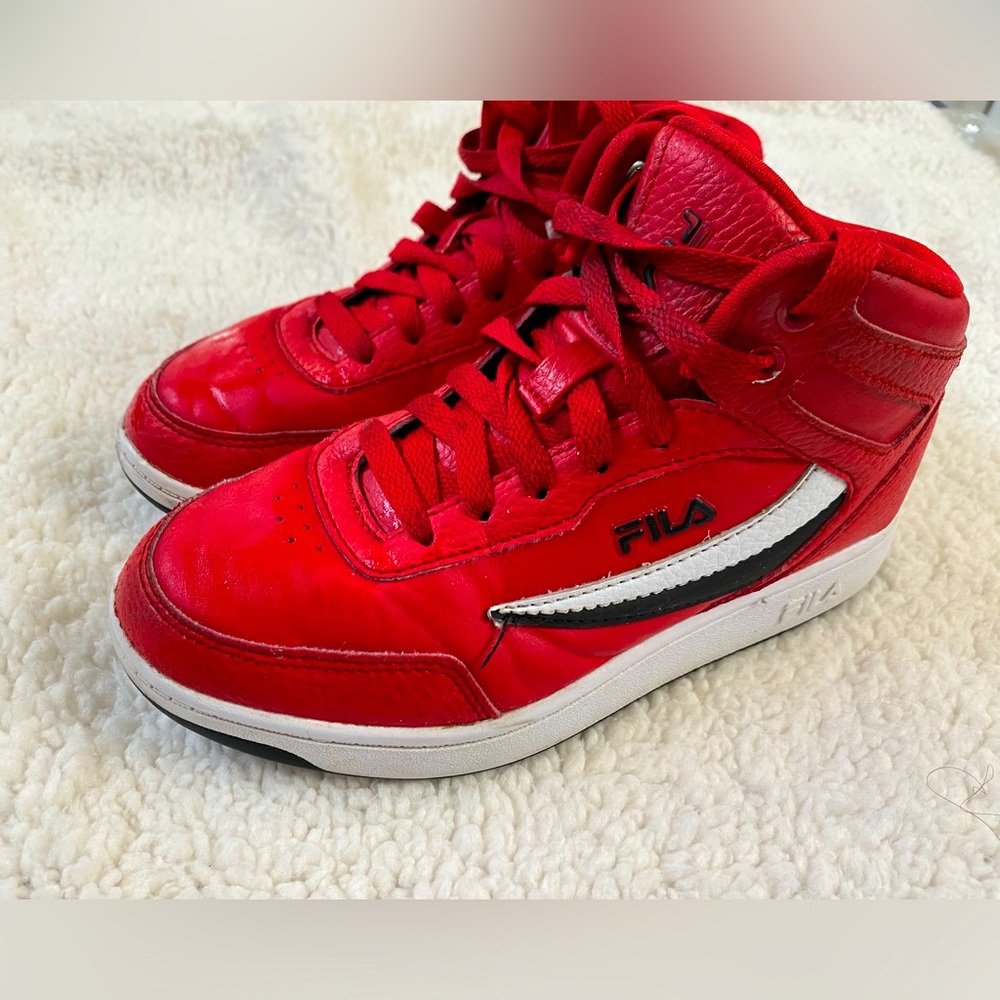 Red FILA high tops